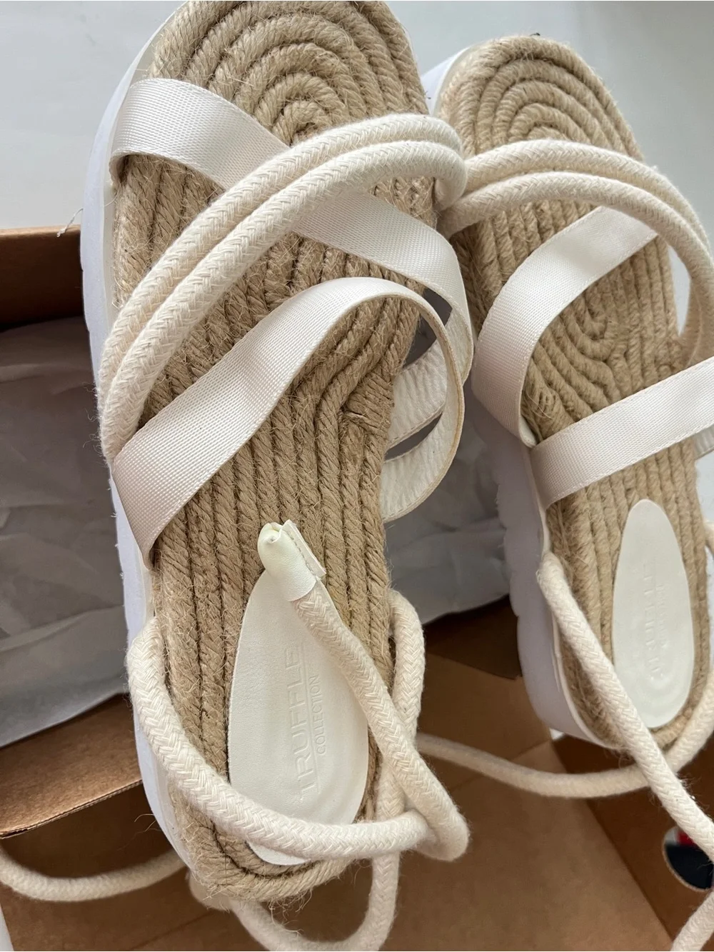 Women’s coastal rope beach chunky Lace-Up Espadrille Platform 7.5 Sandals shoes!